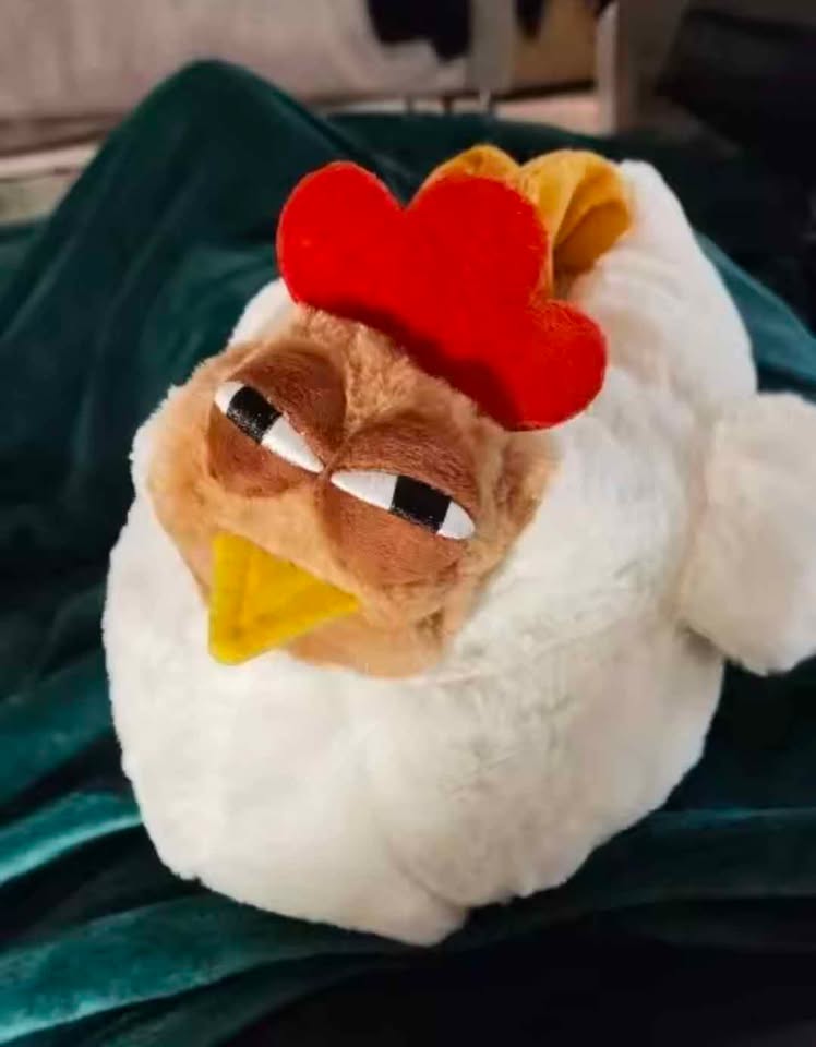 Suspicious Chicken Plush Handbag