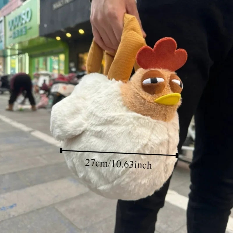 Suspicious Chicken Plush Handbag