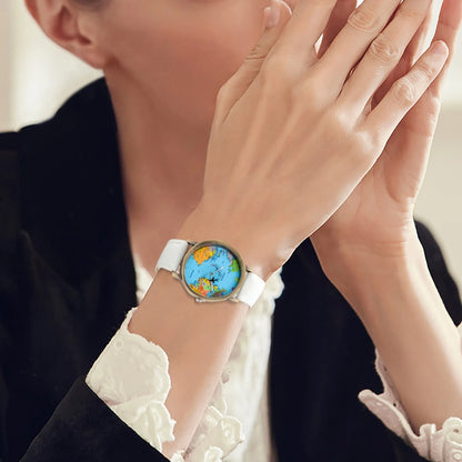 World Map Watch With Rotating Plane