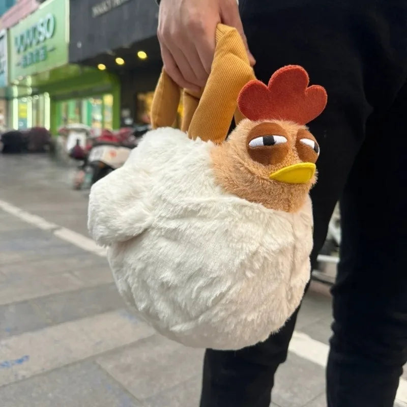 Suspicious Chicken Plush Handbag