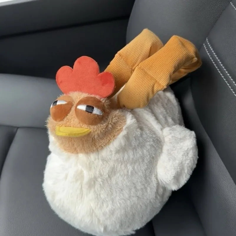 Suspicious Chicken Plush Handbag